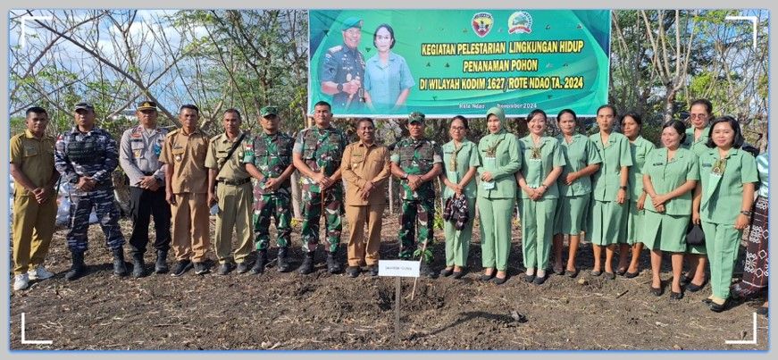 Giat Pelestarian Lingkungan Hidup, Danrem 161 Wirasakti dan Pj. Bupati Rote Ndao Menanam Aneka Pohon