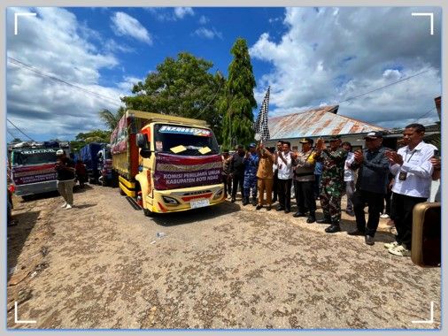 Logsitik Pilkada Serentak Mulai Didistribusikan, Dilepas oleh Pj. Bupati Rote Ndao