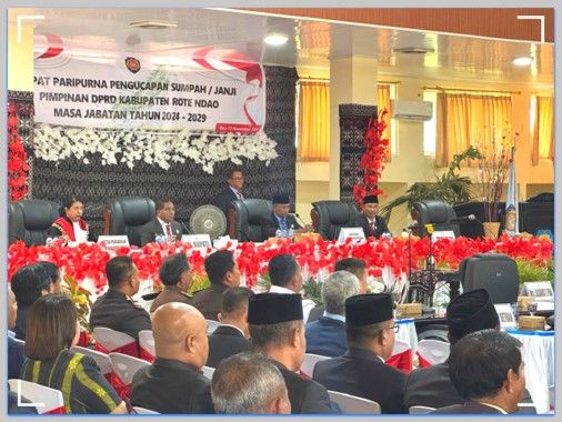 Tiga Pimpinan DPRD Kabupaten Rote Ndao 2024-2029 Resmi Dilantik